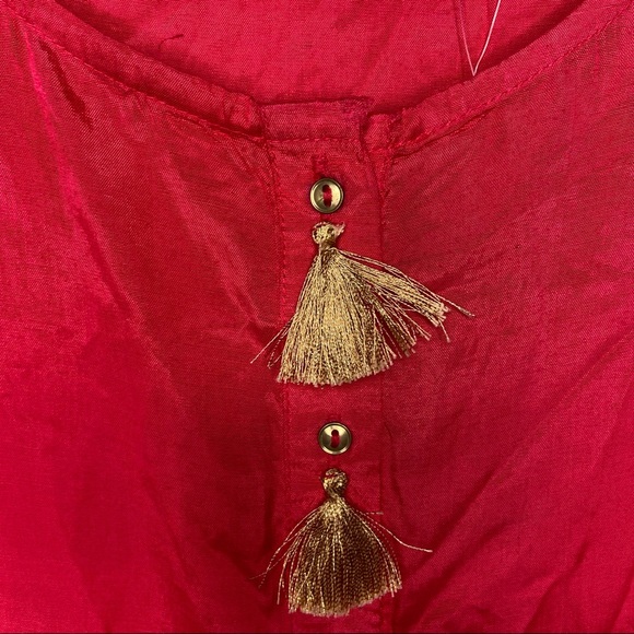 Pakistani Designer Ethnic By Outfitters Kurta Fusion Coral Pink Large Asymmetric - Picture 5 of 10